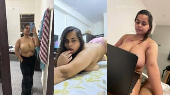 Huge Tits Indian Girlfriend Nude Fingering Her Wet Pussy with Face Visible 4 videos Merged