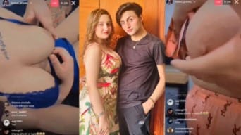 Beautiful Pakistani Tiktoker Bebo Exclusive – Hot Insta Live with Anum Mirza & Hunain Bajwa Showing Off Her Big Boobs