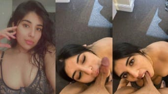 Hot Indian NRI Babe Vaneeza Sucks Massive Dick and Gets Loaded with Cum on Her Face | Leakedhub